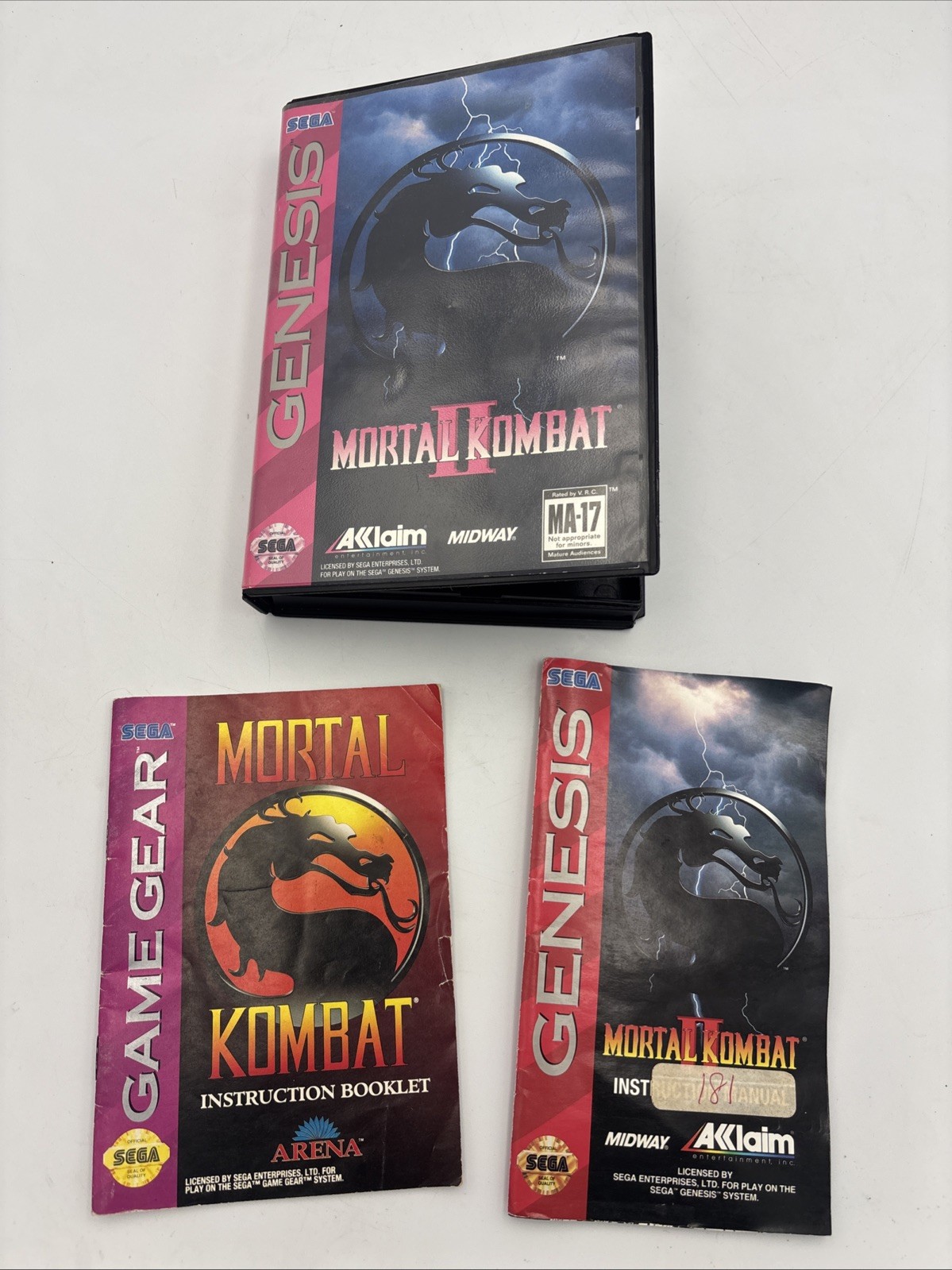 Mortal Kombat II Sega Genesis Case and Manual Only 1994 No Game