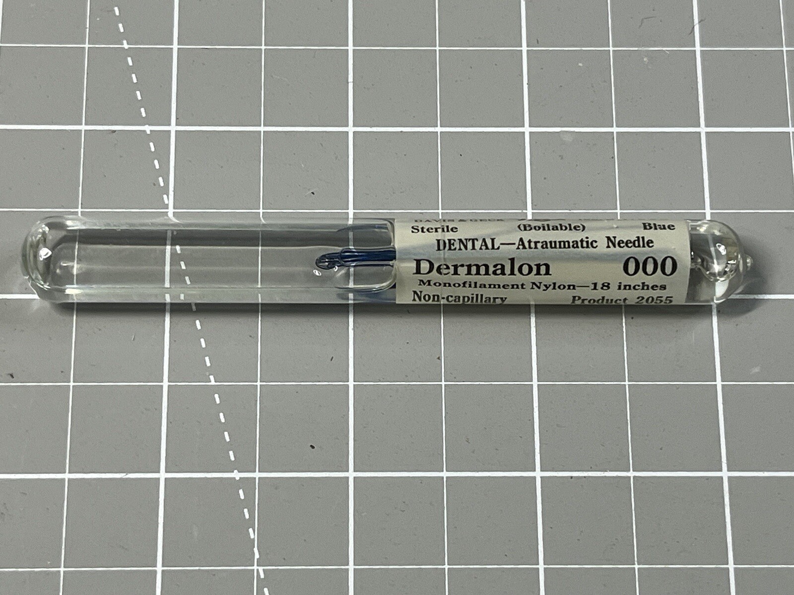 Davis and Geck Dental Aromatic Boilable Monofilament Dermalon Needle Vintage 