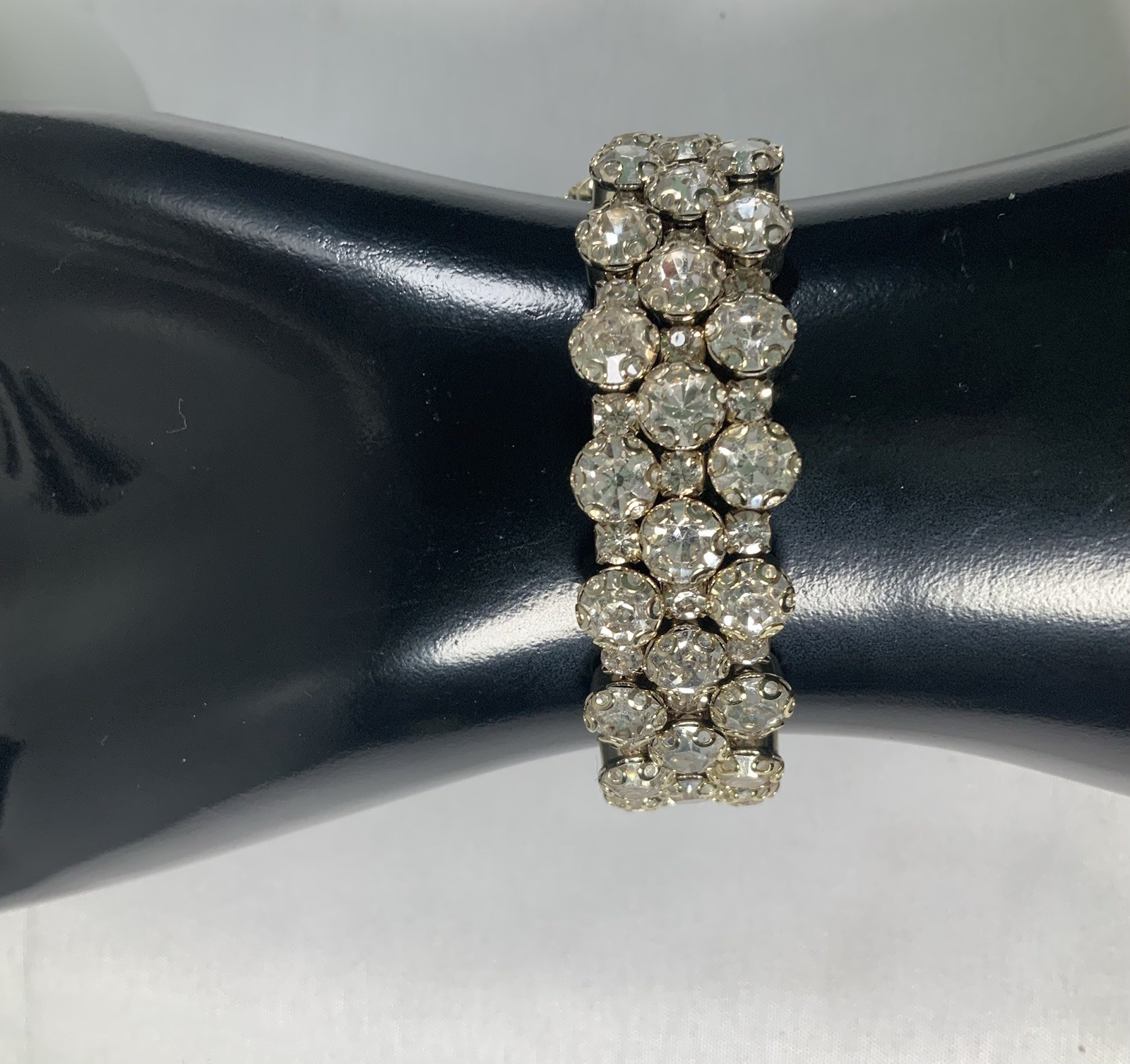 Vintage Glamour Rhinestones Cluster Expansion Gold Tone Bracelet