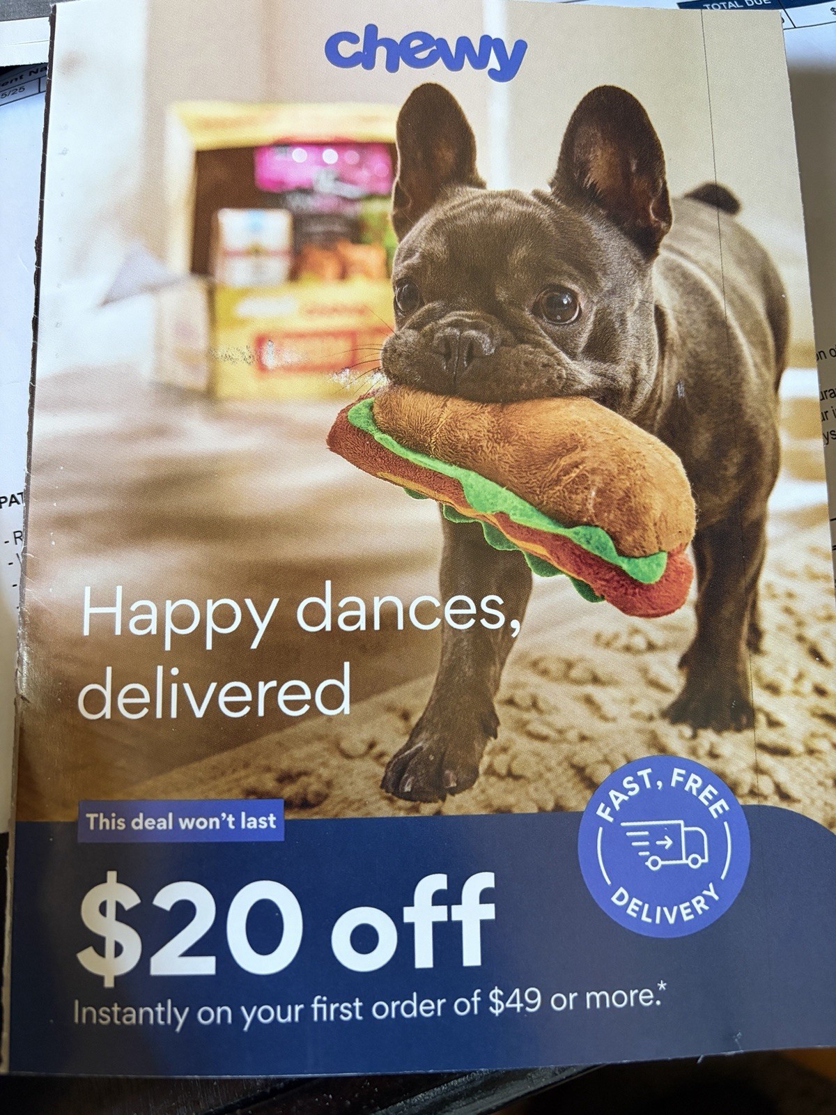Chewy Coupon $20 Off Your 1st Order of $49 or More Exp. 3/31/26