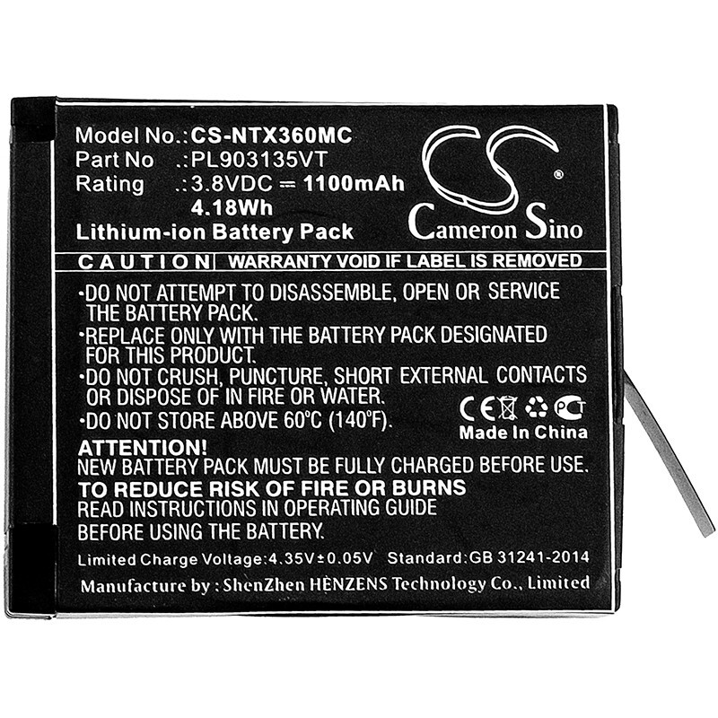 BATTERIE 1100mAh Type PL903135VT PL903135VT-S01 For Insta360 One X