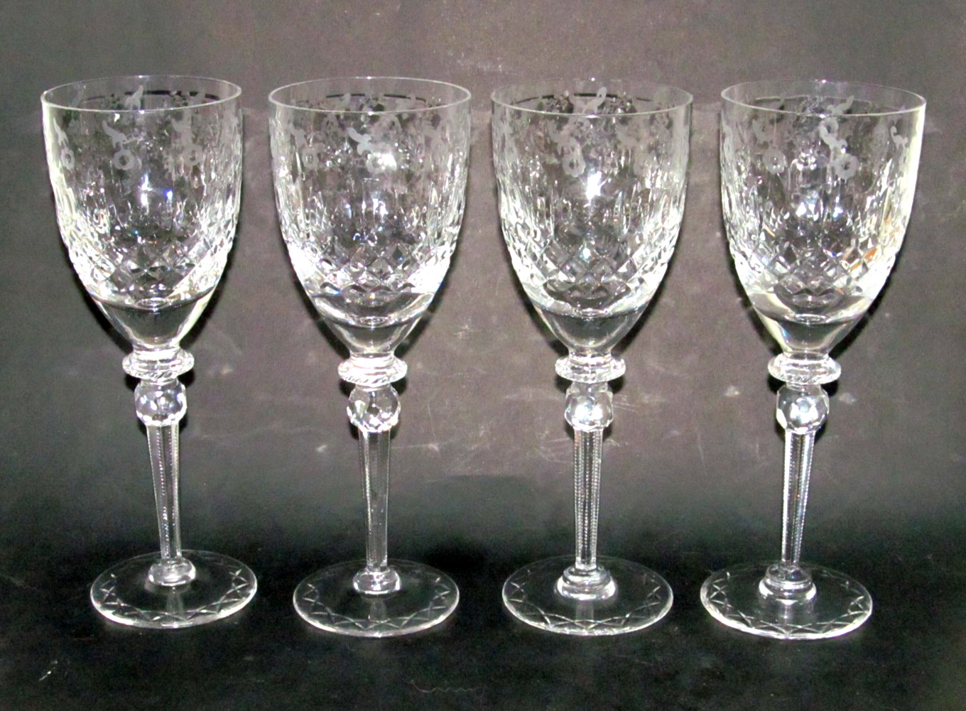 4 Rogaska Gallia Crystal Wine Glass Goblets Stems  9 1/4"