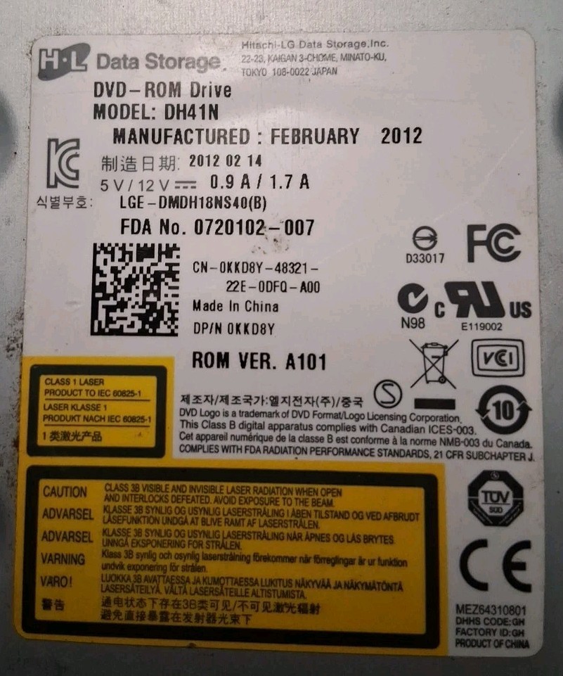 Dell HL GH82N DVD-RW Rewritable SATA Optical Drive  0C13H6