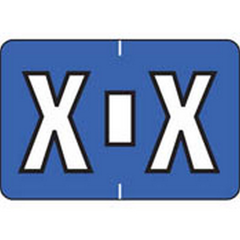 Colwell Compatible Alpha "X" Labels, Polylaminated Stock, 1" X 1-1/2"