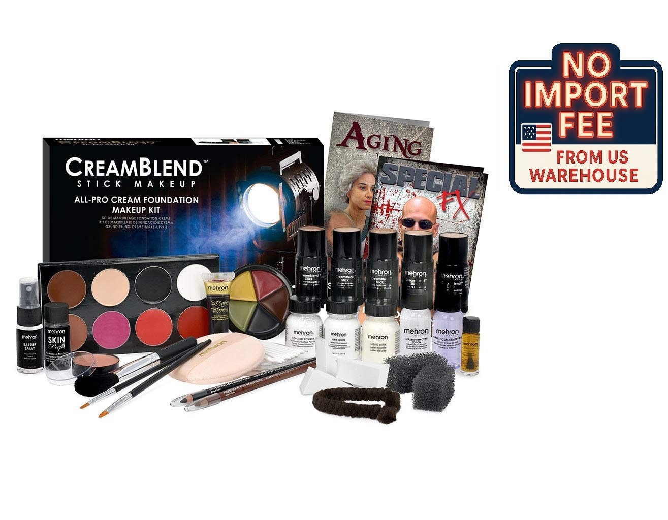 Mehron Makeup Creamblend All-Pro Student Makeup Kit (Dark)