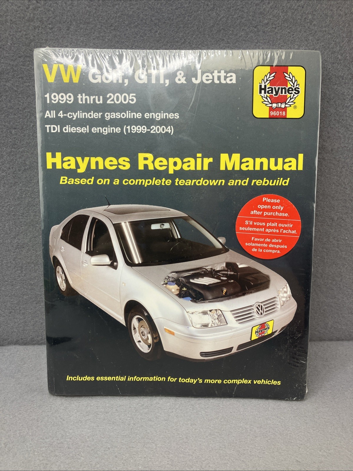 HAYNES MANUAL GOLF GTI JETTA VOLKSWAGEN SERVICE REPAIR SHOP #96018 1999-2005