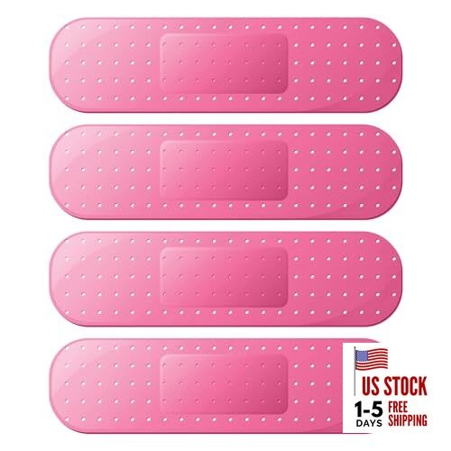 Car Bandaid Sticker, 4 Pack Giant Car Bandage Bumper Sticker, 10 x 2.76 Red