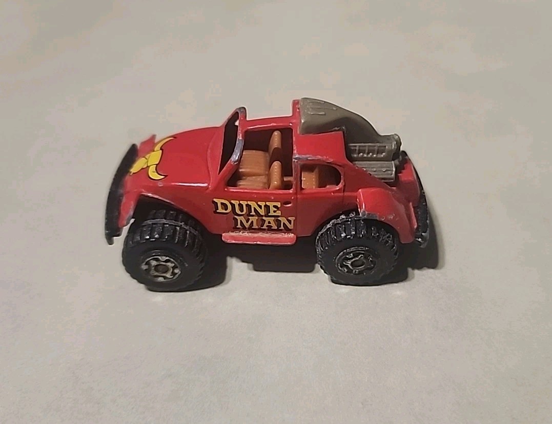 Vintage 1983 Matchbox Superfast Dune Man VW Beetle Dune Buggy Red Diecast Car .