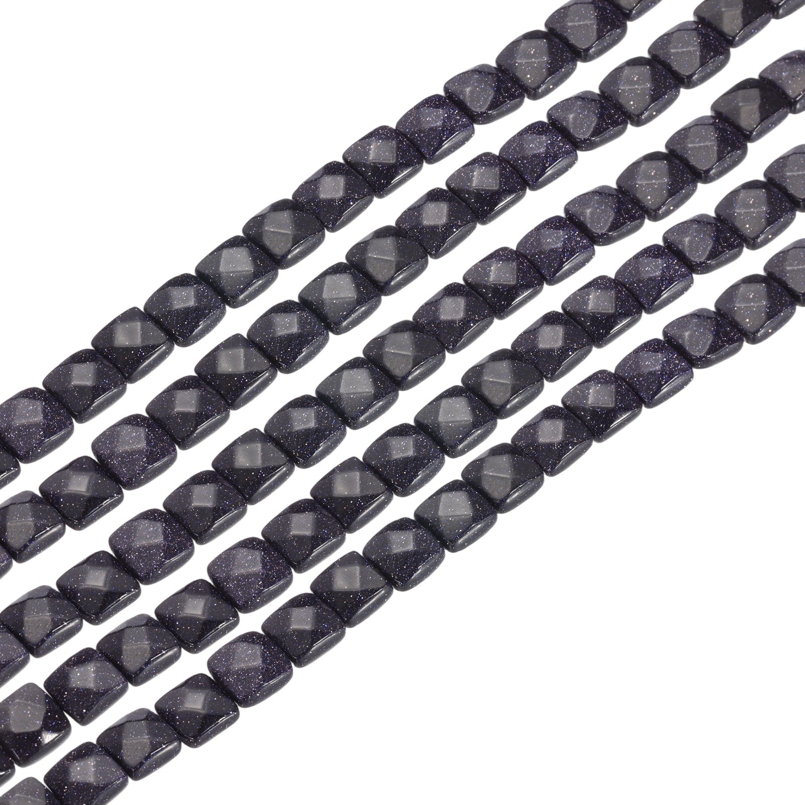 25 Pack Natural Stone Beads, 8mm Blue Sand Stones, Dark Blue