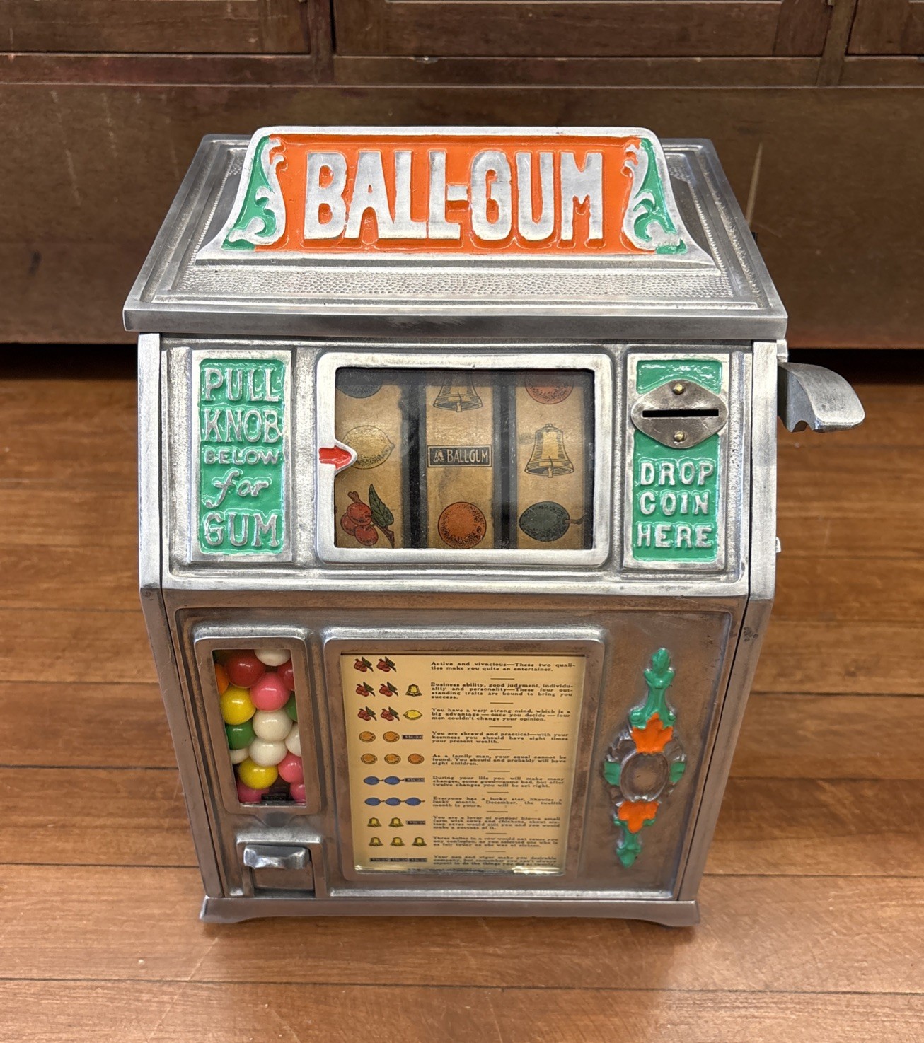 Groetchen "BALL-GUM" 1c Coin Operated 3-Reel Trade Stimulator/Slot Machine