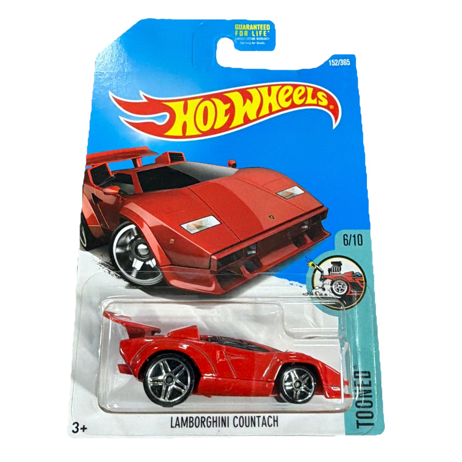New Hot Wheels Lamborghini Countach Tooned 152/365 Red 6/10