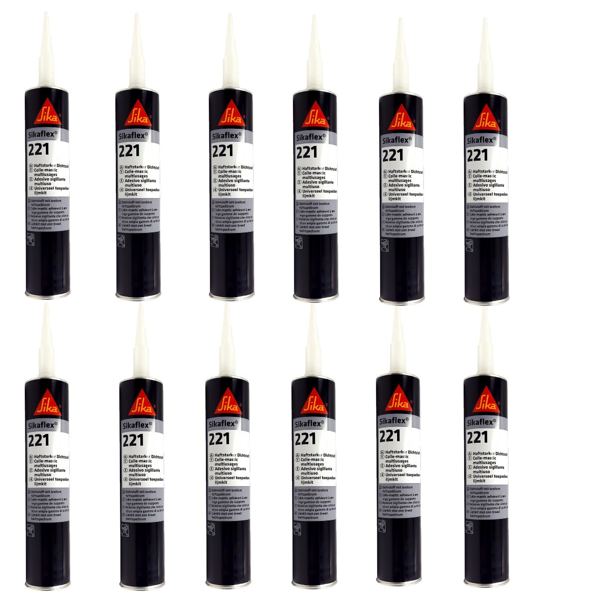 Sikaflex 221 Noir Universel Adhésif Mastic Motorhome Bain 12 Articles
