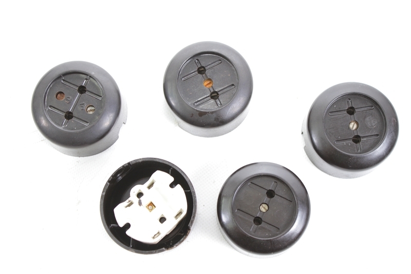 Old Bakelite Socket Surface Mounted Round Loft Design Art Deco