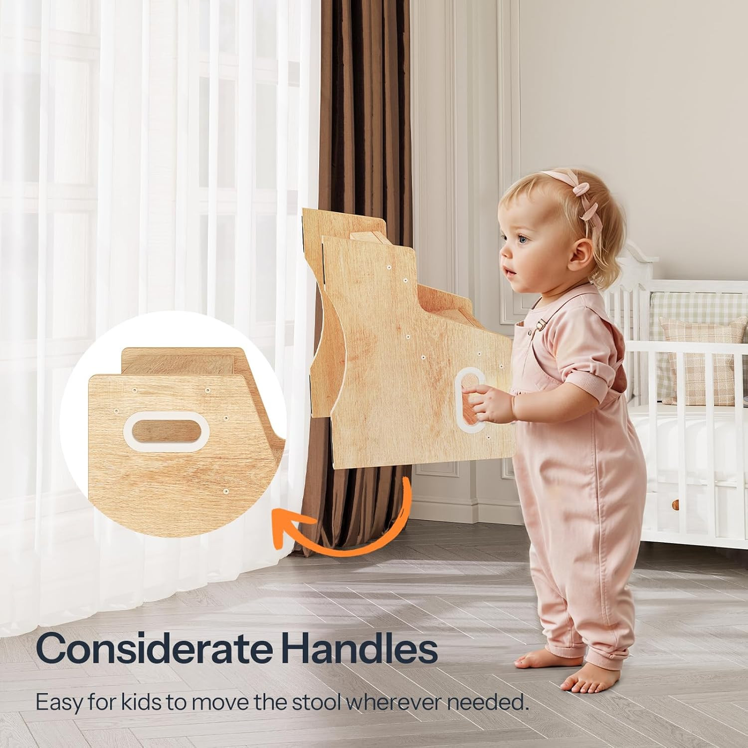 Wooden Step Stool Two Stools Toddler Potty Training Bedroom Kitchen Bathroom