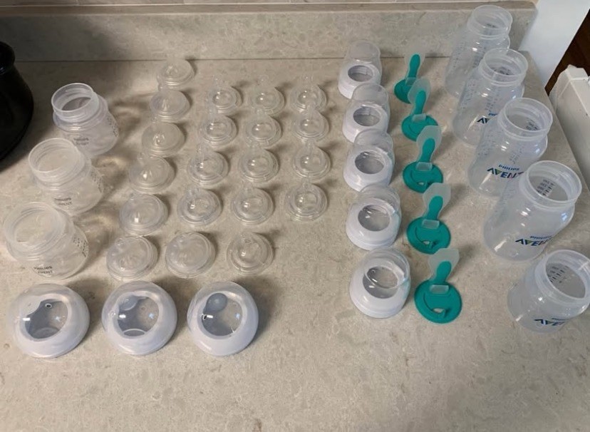 Philips AVENT Wide Neck Baby Bottle Set 4oz 9oz BPA-Free Clear Silicone