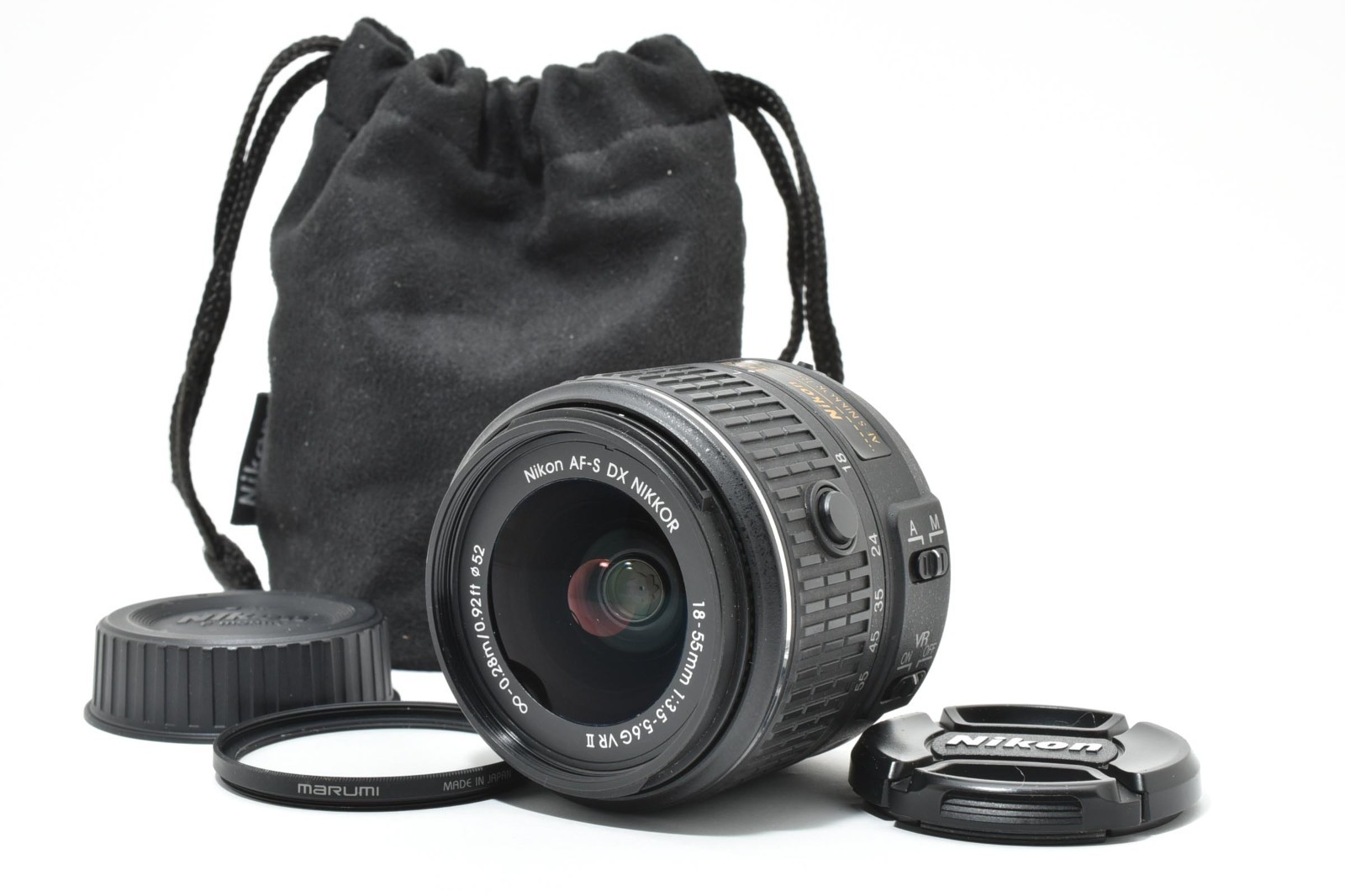 Exc Nikon DX AF-S Nikkor Camera Lens 18-55mm f3.5-5.6 w/Filter/pouch 936