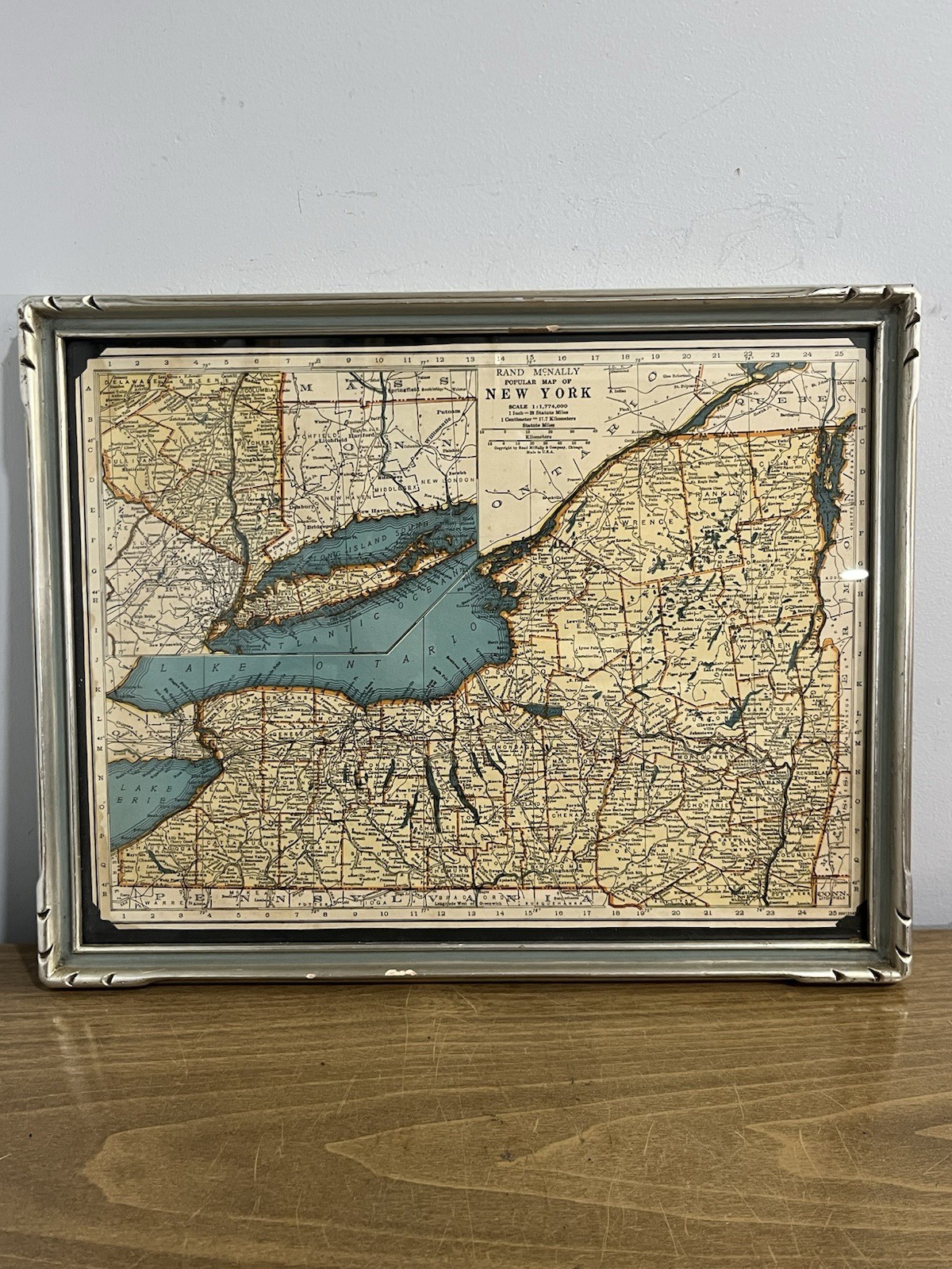 Vintage 1941 Rand McNally Map Of New York