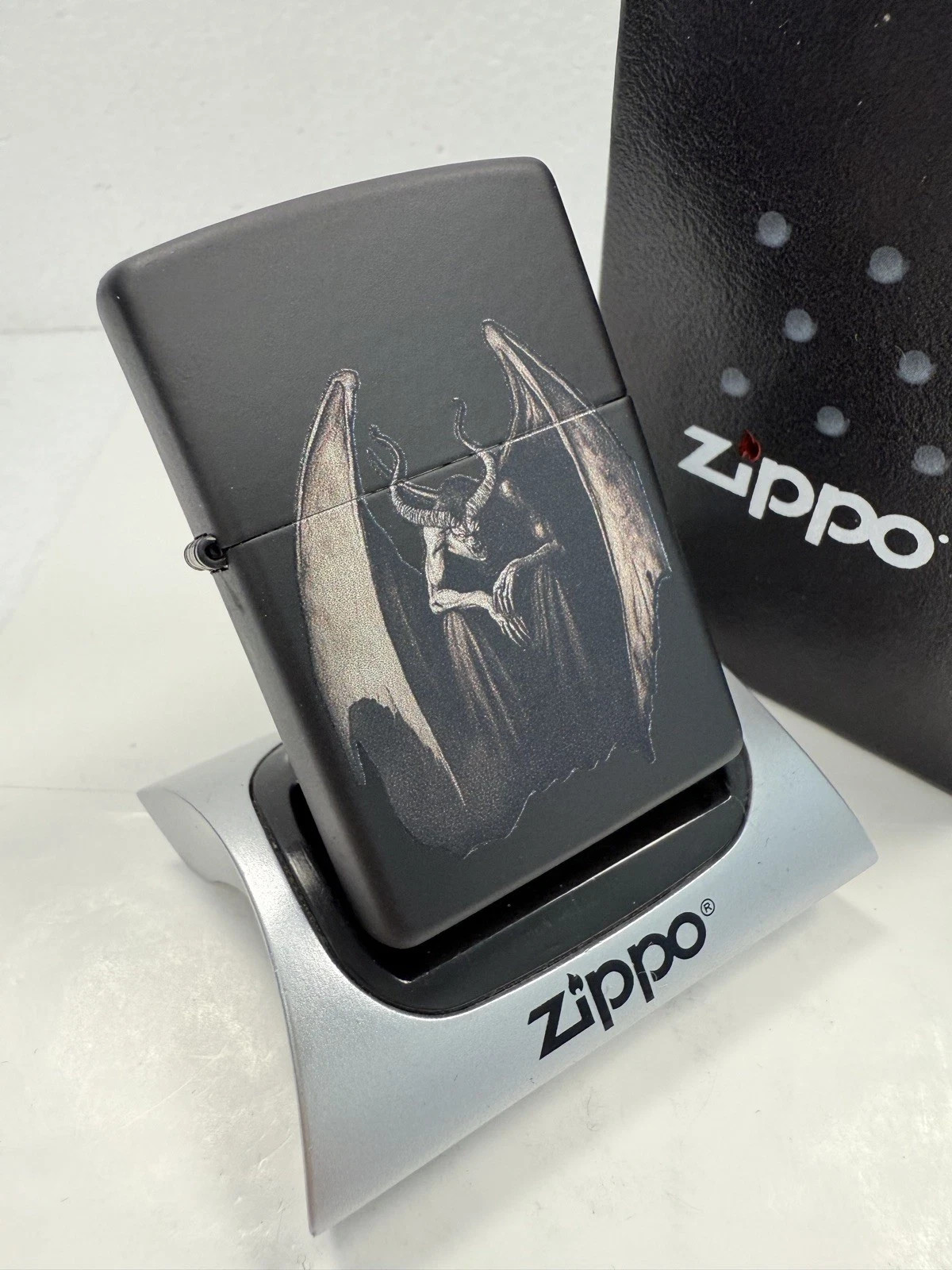 GENUINE Zippo Lighter DEMON MONSTER FROM HELL Black Matte NEW IN BOX FAST POST