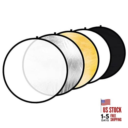 32inch/80cm 5 in 1 Collapsible Light Reflector Round Multi Disc with Bag 