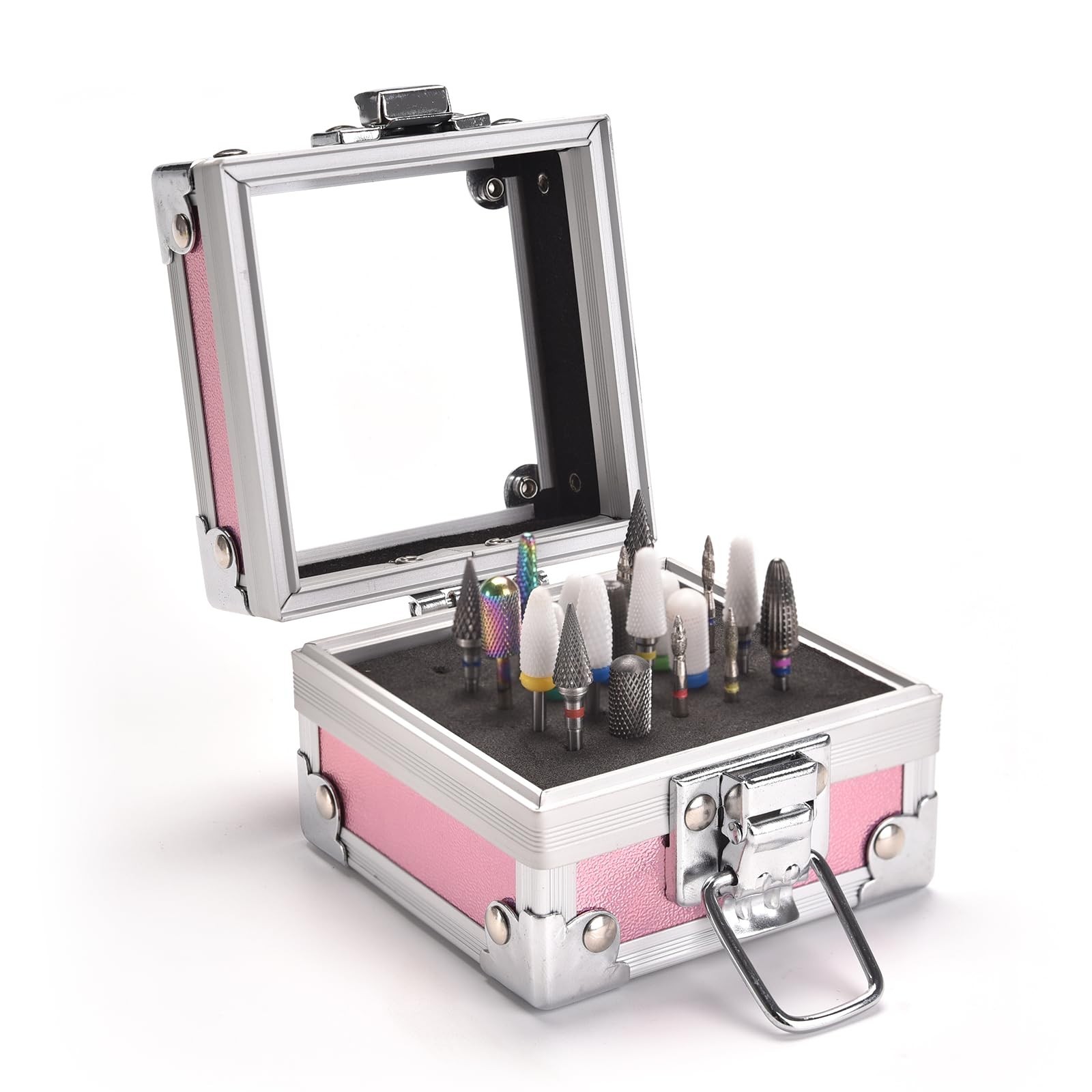 Nail Drill Bits Box Container 25 Hole Professional Nail Sander Storage Box Na...