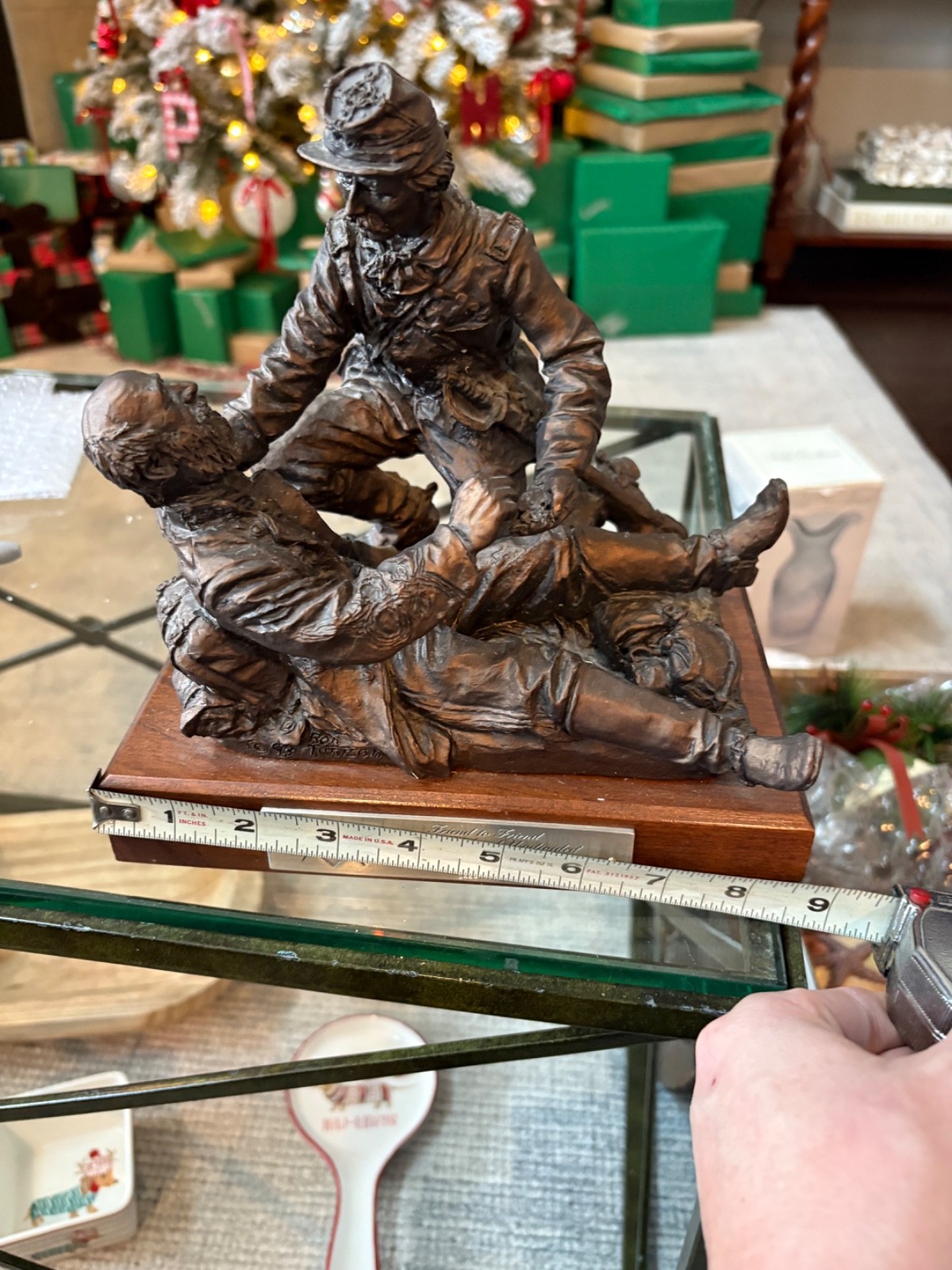 Ron Tunison Pewter Sculpture Friend to Friend Gettysburg Masonic 1226/ 9500