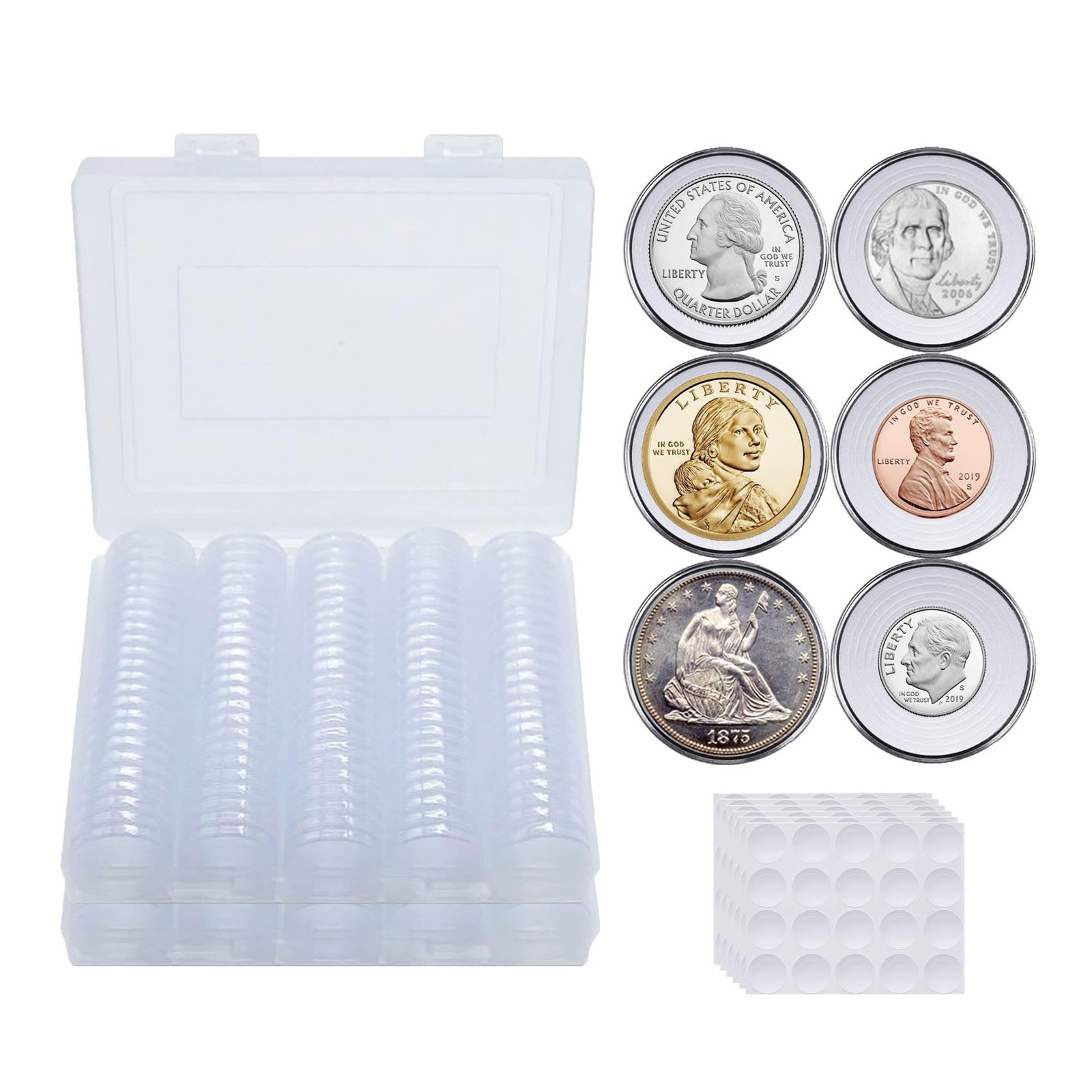 240 pcs 30mm Coin Capsules Coin Holders for Collectors, with Foam Gasket and ...