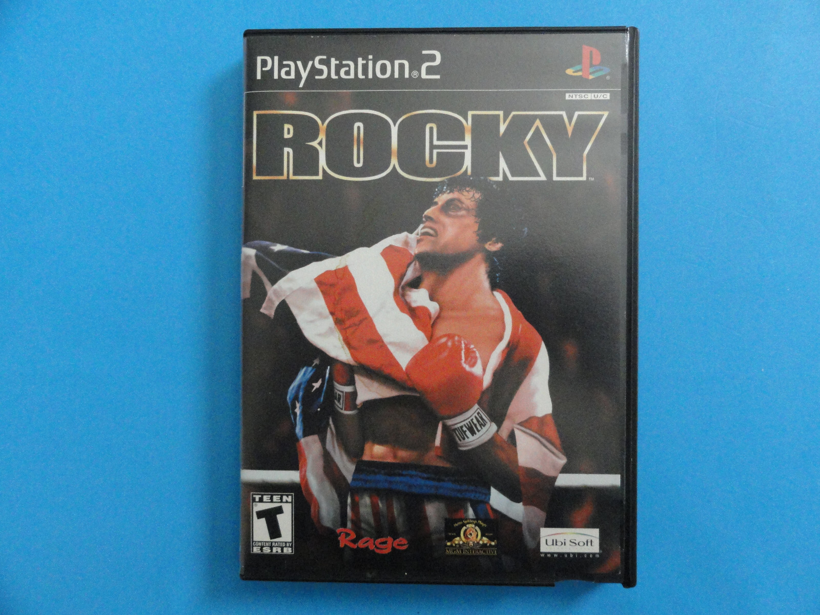 PS2 ROCKY - ORIGINAL COVER ART IN BLOCKBUSTER VIDEO CASE