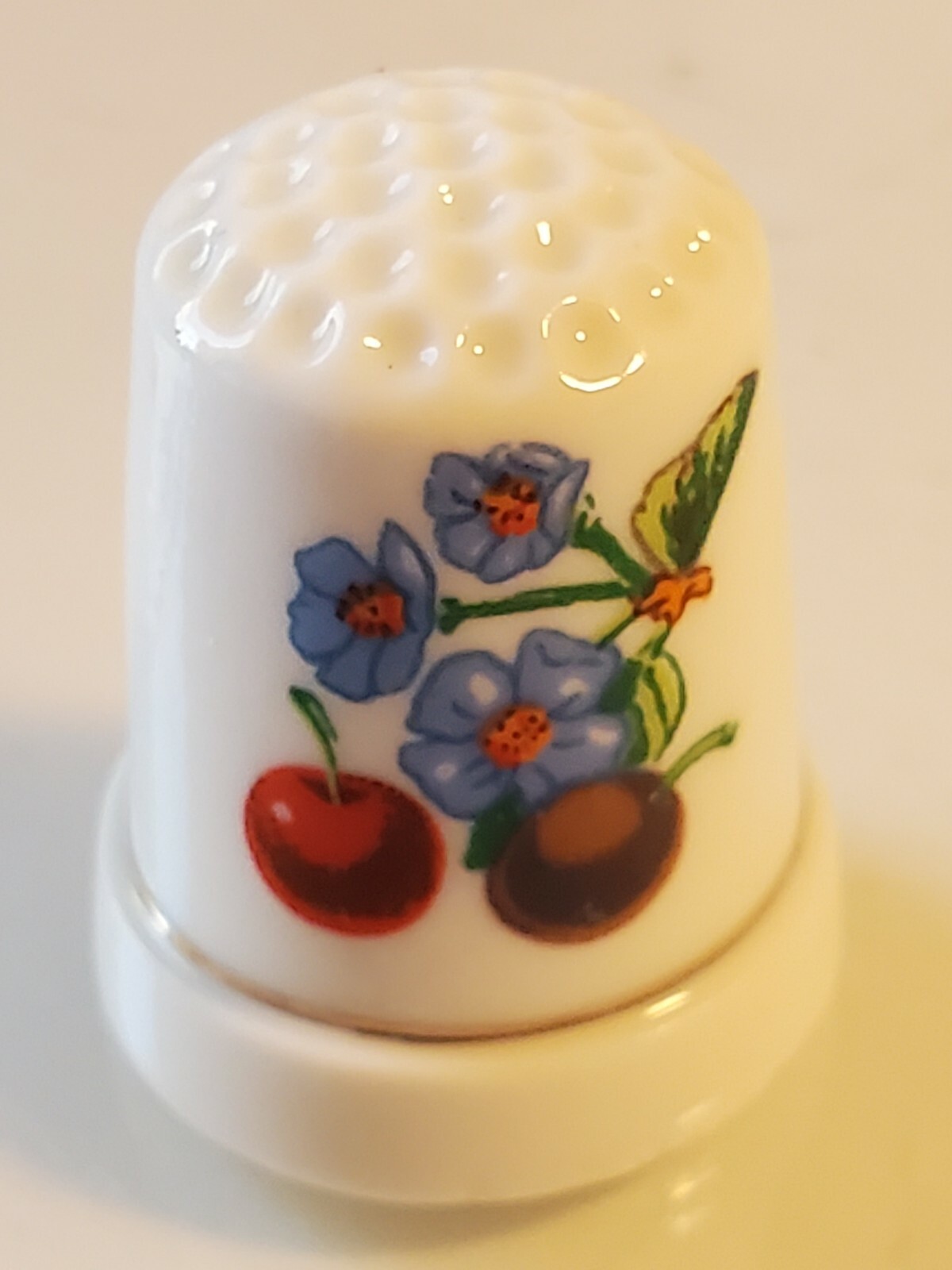 Vintage Cherry Blossoms Thimble Porcelain box7