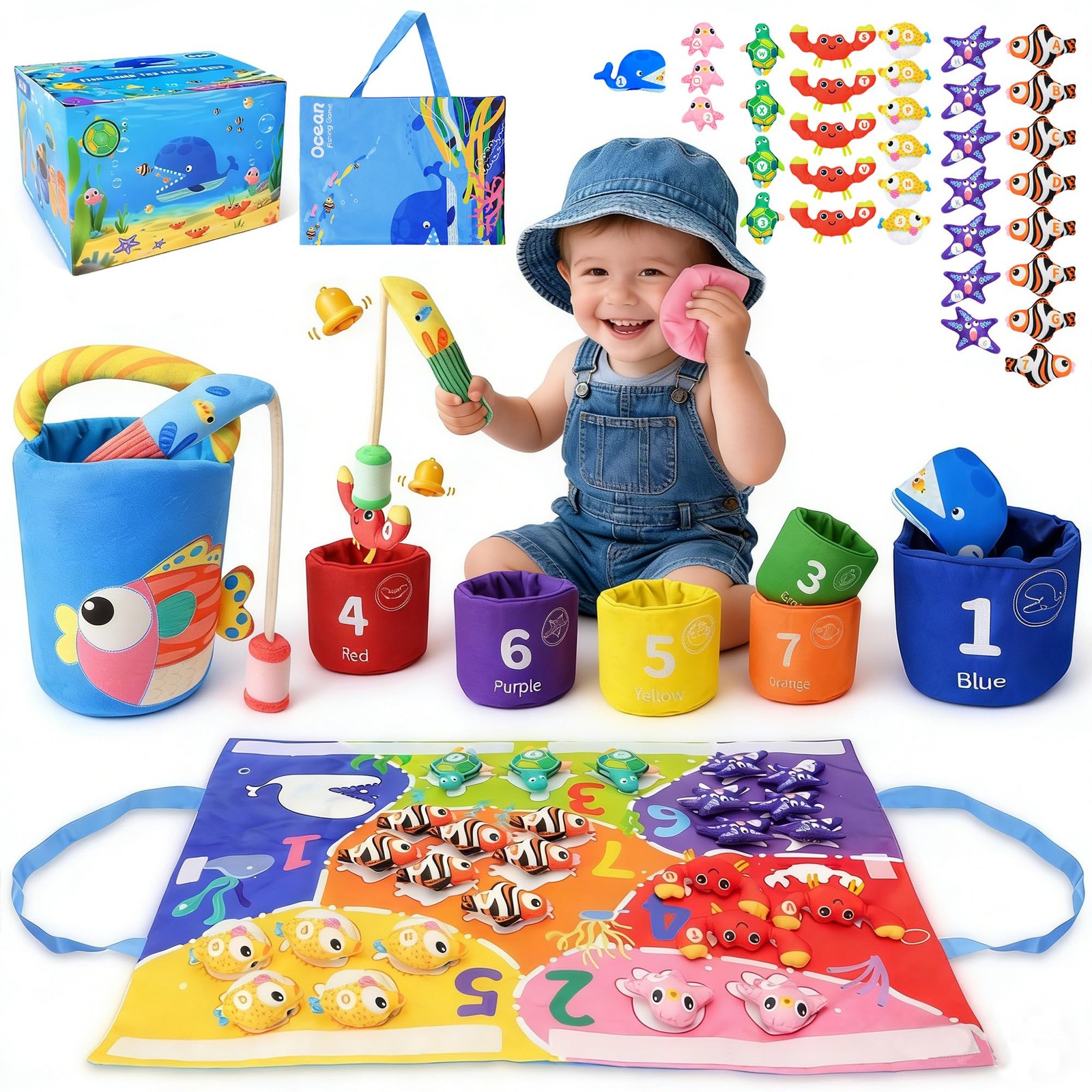 Montessori Toys for 1 Year Old, Upgrade Fishing Game Toys for Toddlers 13, Ed...