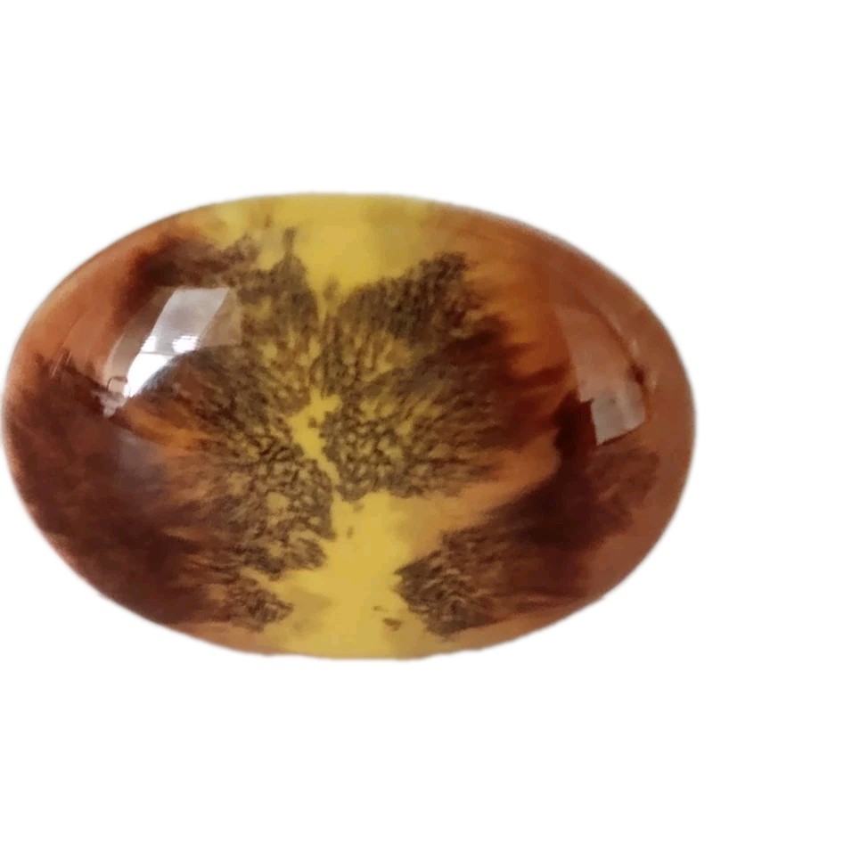 Vintage  Ceramic Brooch Brown Yellow Amber Abstract Leaf  Design HP 1 1/2 