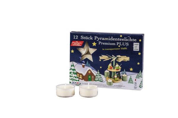 Premium Pyramid Tea Lights White, 12 Pack Ø 3.8 Cm NEW Candle Wax Candle