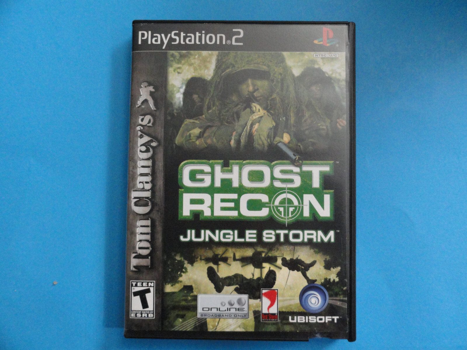 PS2 TOM CLANCYS GHOST RECON JUNGLE- ORIGINAL COVER ART IN BLOCKBUSTER VIDEO CASE