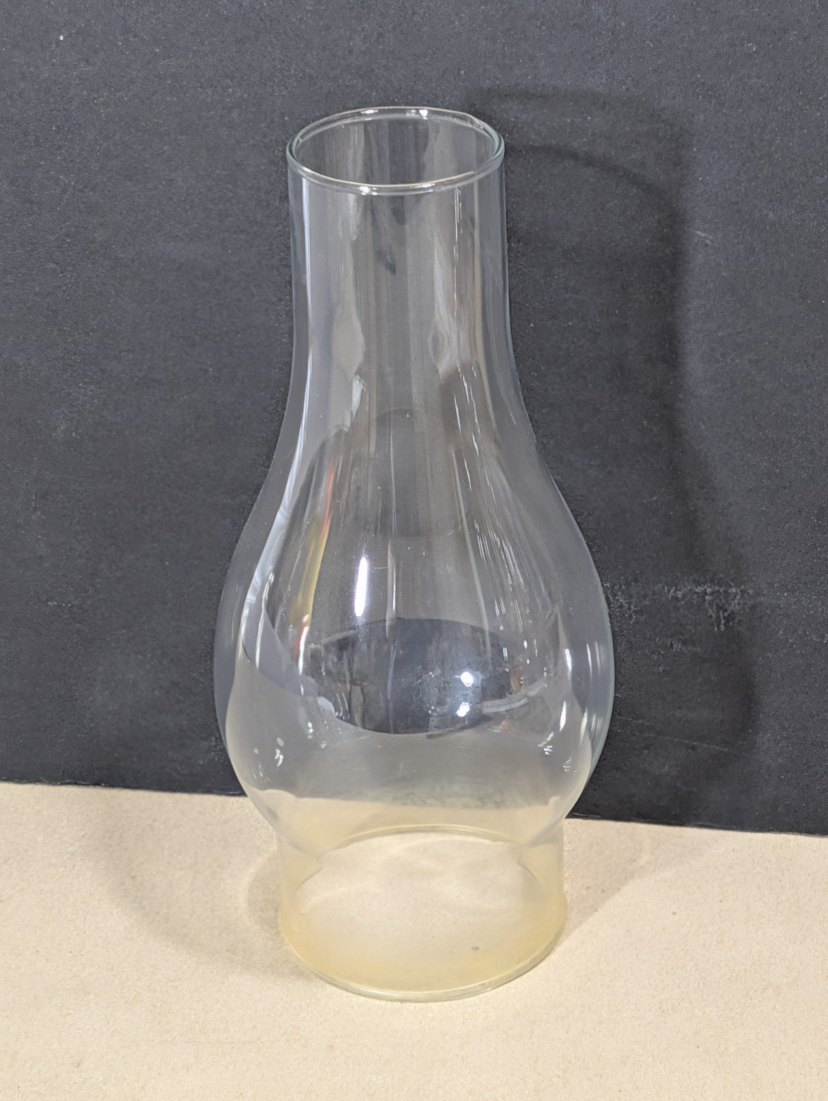 Clear Glass Hurricane Chimney Lamp Shade / Vintage Globe Wedding Décor 8.75" Tal