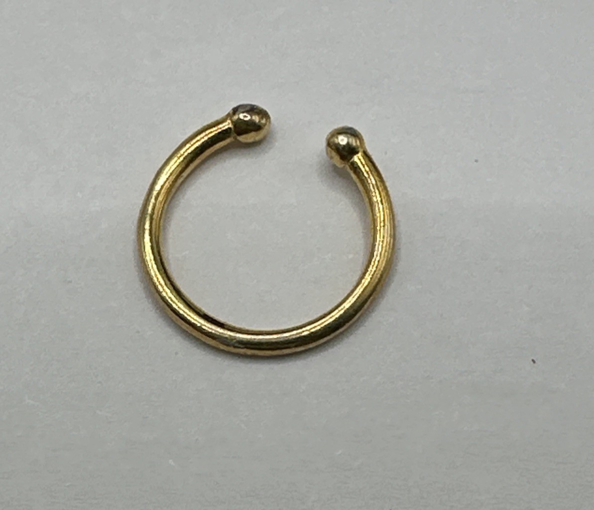 925 Sterling Gold Vermeil Fake Septum Nose Ring 11mm