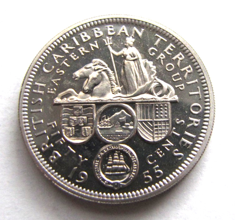 British Caribbean Territories KM7 50 Cents 1955 Gem Proof