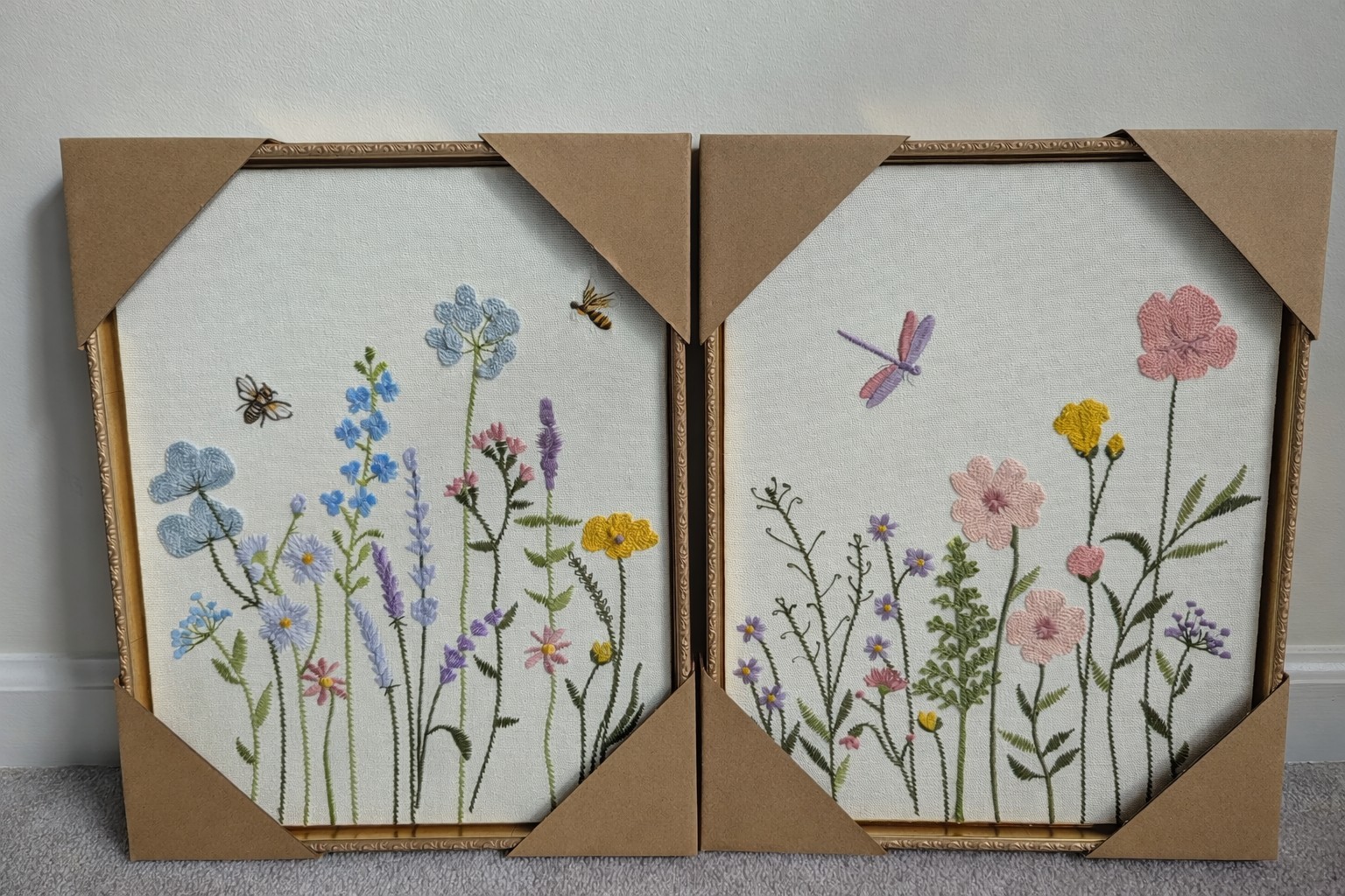 NWT BP Home Wildflowers Woven Wall Art Set 12" x 15"