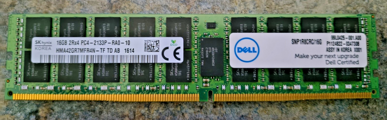 16GB Dell Hynix PC4-2133P DDR4 ECC Server Memory RAM SNP1R8CRC/16G