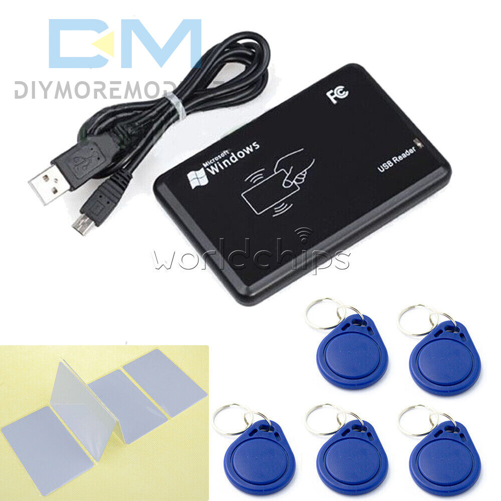 Smart USB RFID IC/ID Card Reader NFC Read Write 13.56MHz 125KHz + Card +Key Tag