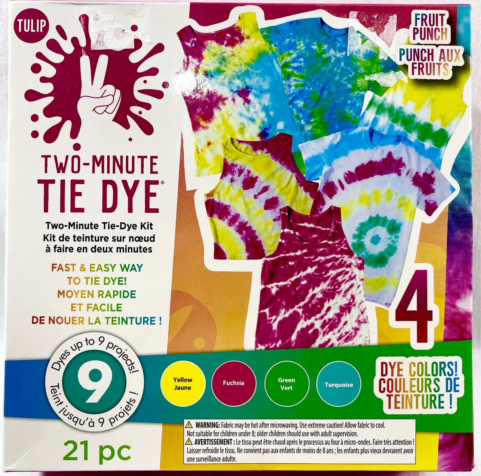 NEW 2020 Tulip Two-Minute Tie Dye Kit Fruit Punch Dies Up To 9 Projects 15682