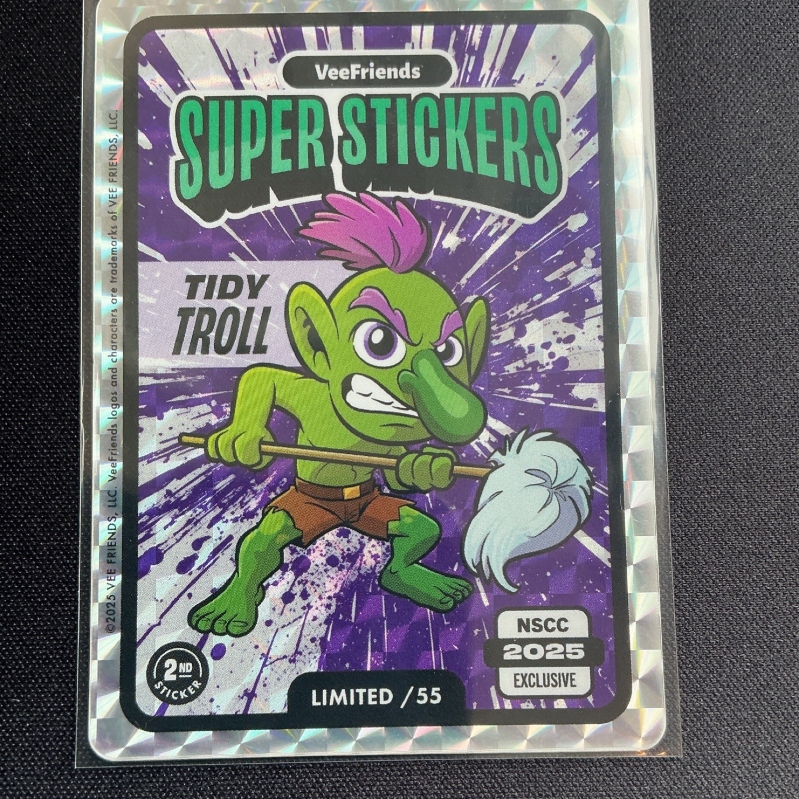 VeeFriends Super Stickers Tidy Troll /55 NSCC 2025 Exclusive Trading Card