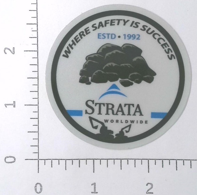 Vintage 1992 Strata Products Sandy Springs Georgia Coal Mining Sticker Decal