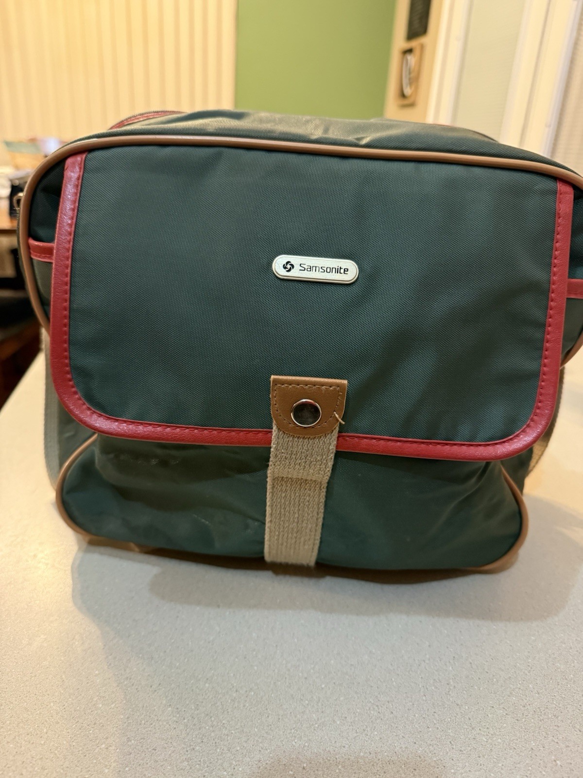 1990's Samsonite green traveler shoulder bag vintage Samsonite travel bag