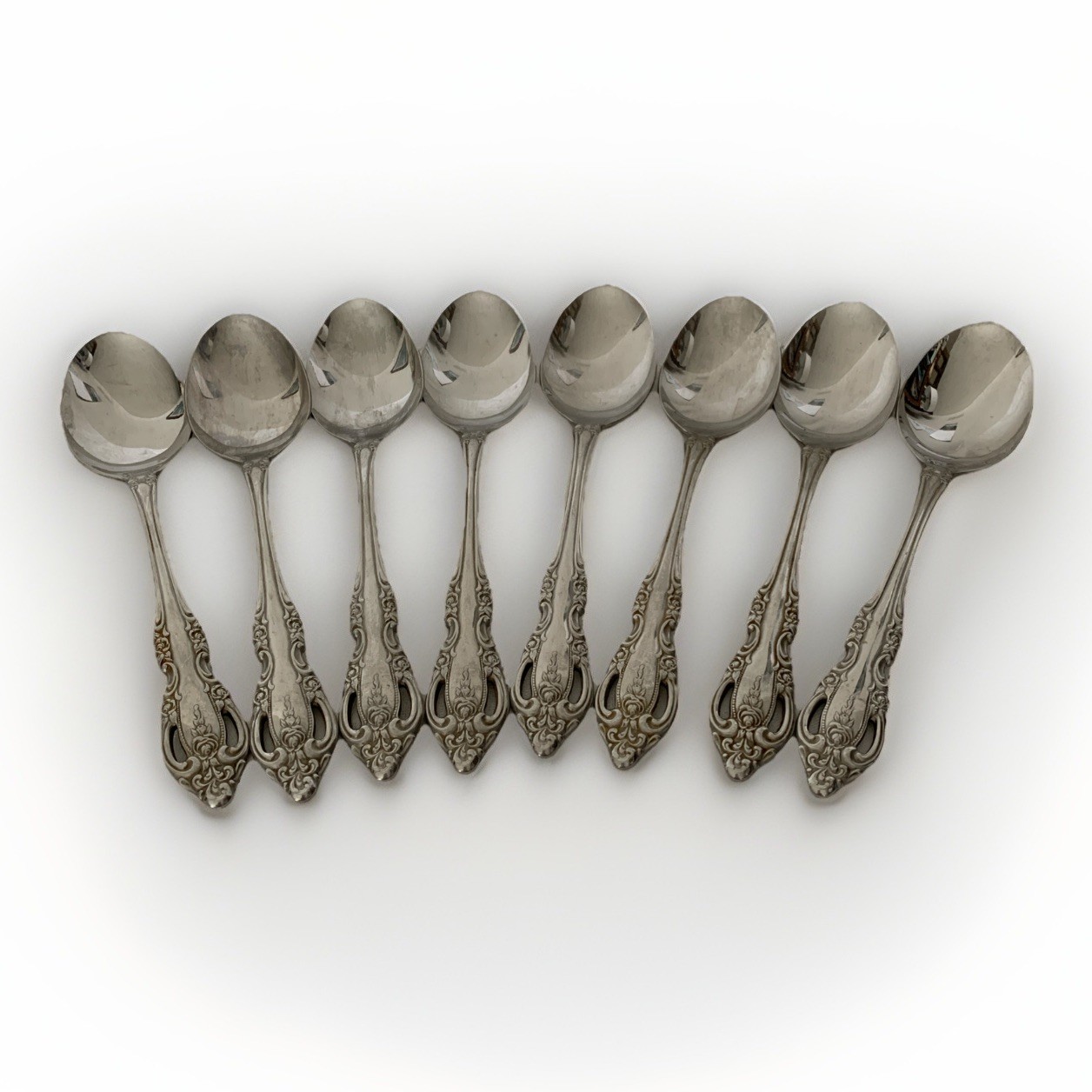 8 Oneida Community BRAHMS Stainless PLACE SOUP OVAL SPOONS 6 7/8" NEW Flatware