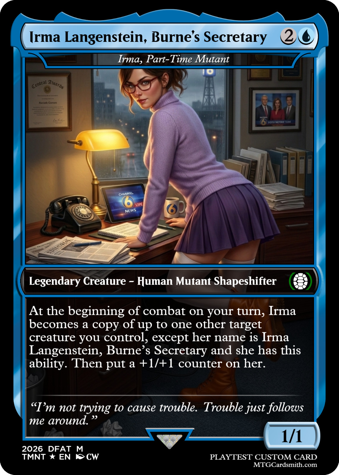 Irma, Part-Time Mutant - April O'Neil TMNT MTG Proxy / Playtest CUSTOM