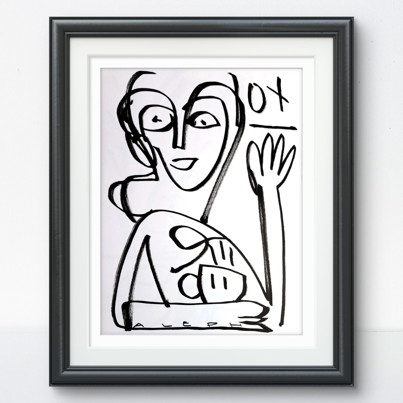 Aleph Original Art Cubist 14x11 Figurative Abstract Expressionist Gallery Paper