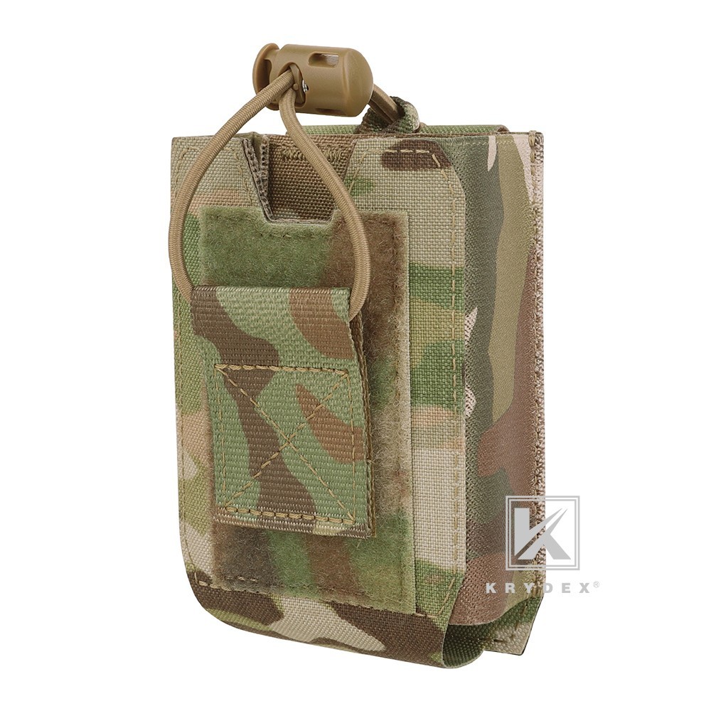 KRYDEX Tactical Radio Holster Pocuh Low Profile Camo MOLLE PALS and Belt System