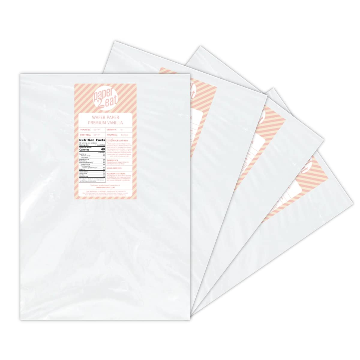 Printable Edible Wafer Paper Sheets from (0.60 mm - 200 sheets/Vanilla)