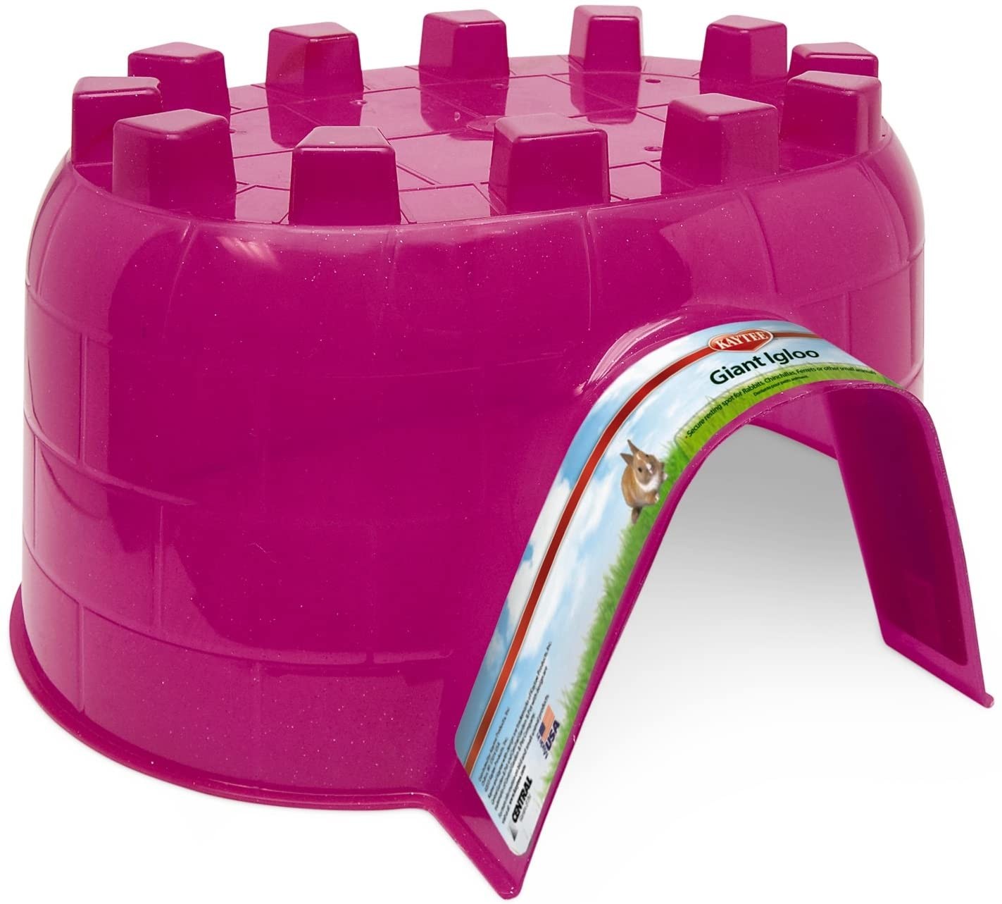 Kaytee Igloo Giant Hideaway Secure Resting Place for Small Animals, Colors Vary