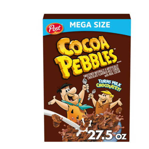 Post Cocoa PEBBLES Breakfast Cereal,Gluten Free & Chocolatey, Mega Size Box,27.5