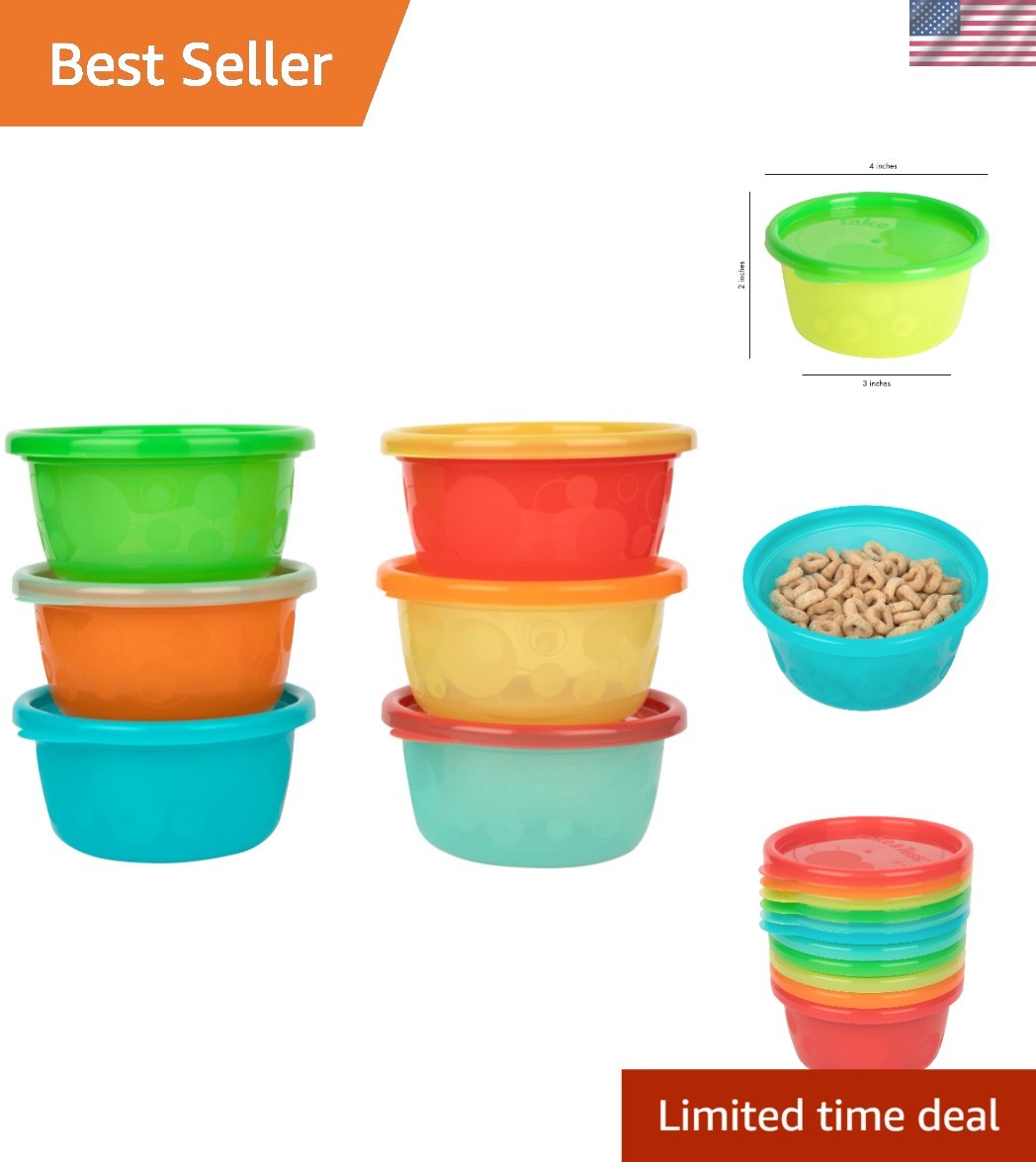 Take & Toss Reusable Toddler Snack Bowls Set - 8 Oz - 6 Count in Classic Rainbow